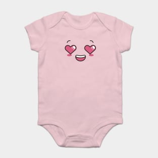 Heart-Eyes Cute Face Baby Bodysuit